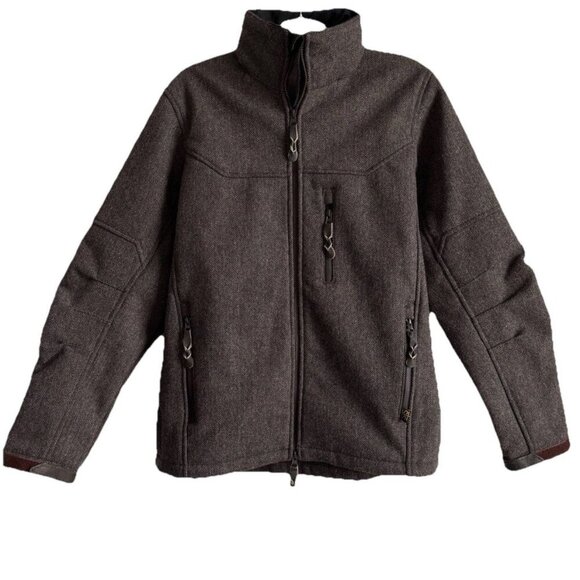 STS Ranchwear The Stone Mens Small Wool Blend Jacket Brown Concealable Hood - Picture 1 of 16